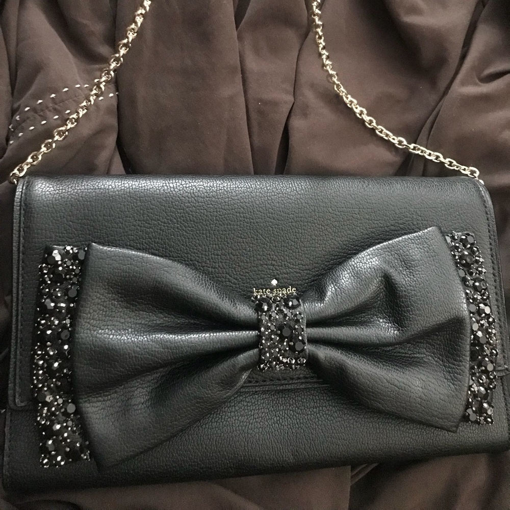 Kate Spade ♠️ bow clutch with chain (MAKE OFFER)